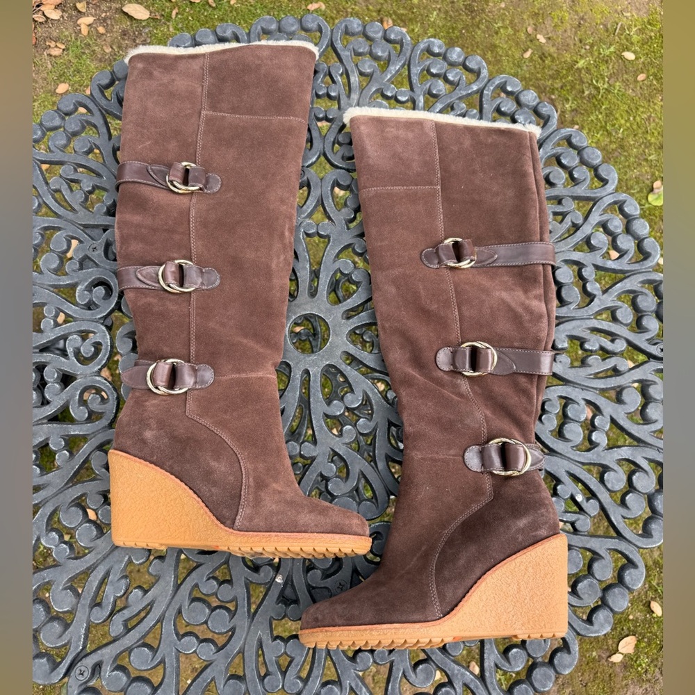 Cole Haan x Nike Air waterproof wedge sherpa boots - size 6.5 B - Picture 2 of 6